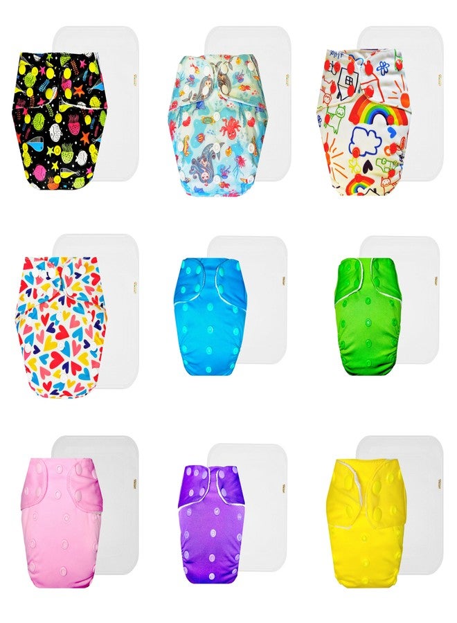 حفاضات دمبلدو القماشية الممتازة مع حشوة قطنية (عبوة من 9 قطع) | ملائمة ومريحة | تسمح بمرور الهواء | أزرار كبس قابلة للتعديل | تغيير حفاضات بدون قلق | من 3 أشهر إلى 3 سنوات | للجنسين - Image 1
