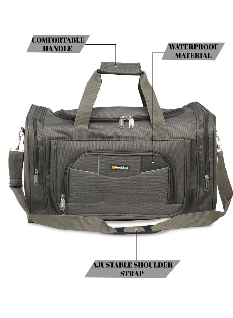 PRESIDENT Travel Duffel Bag Large Capacity Yoga Gym Bag Durable Duffle Sports Bag with Multi-Compartment Tote Bag for Men and Women 2O" inch ( HBP990 ) GREY - Image 5