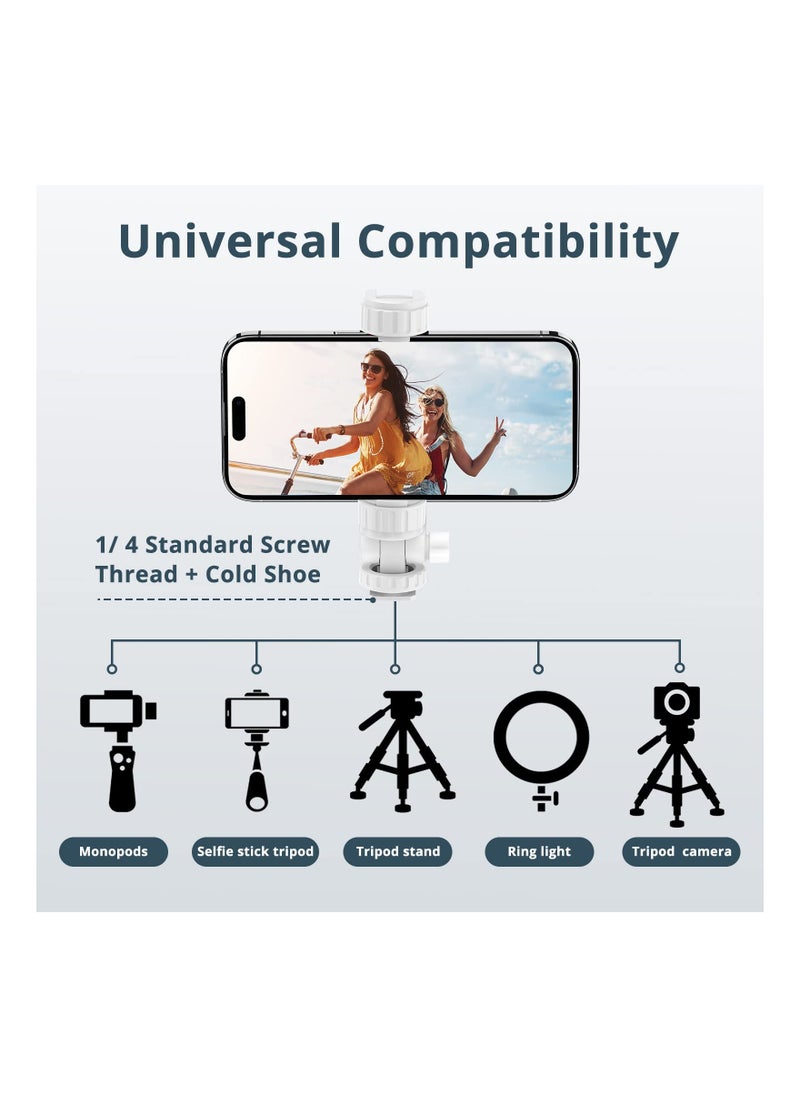 SYOSI Phone Tripod Mount with Universal Adapter, 360° Rotates and 180° Tilts Adjustable Cell Phone Clamp Holder Smartphone Mount Phone Clamp Holder with Tripod Mount for Perfect Mobile Photography  - Image 3