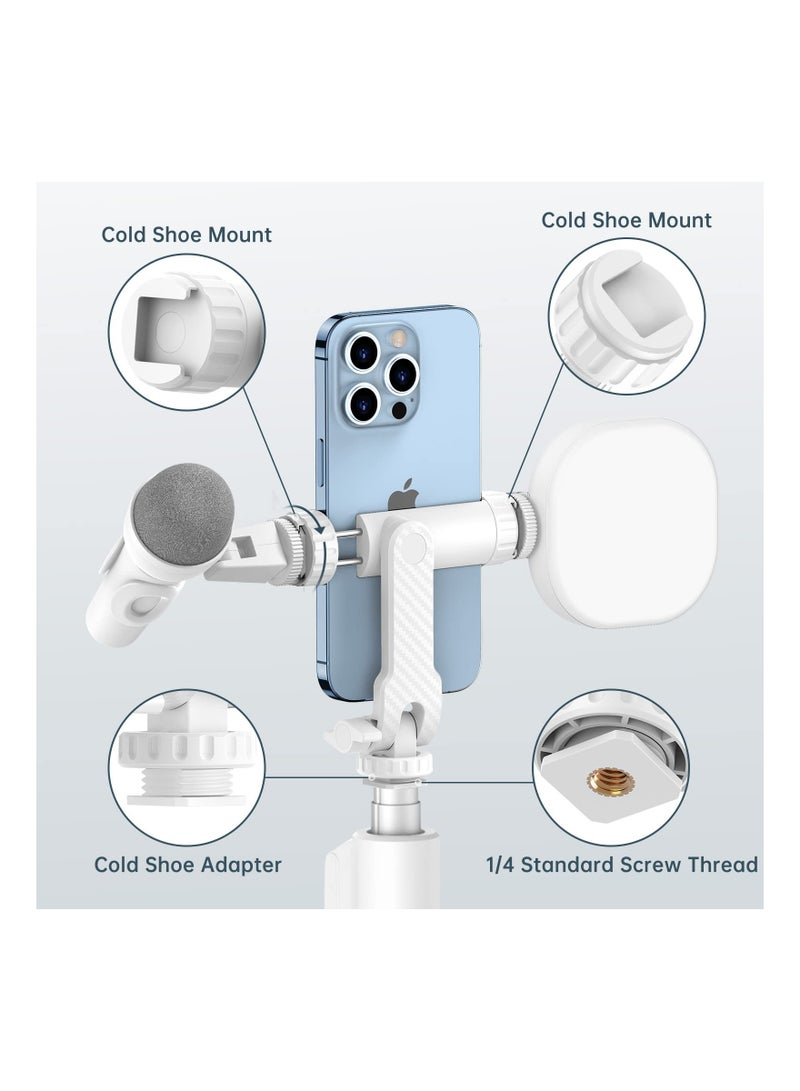 Phone Tripod Mount with Universal Adapter, 360° Rotates and 180° Tilts Adjustable Cell Phone Clamp Holder Smartphone Mount Phone Clamp Holder with Tripod Mount for Perfect Mobile Photography