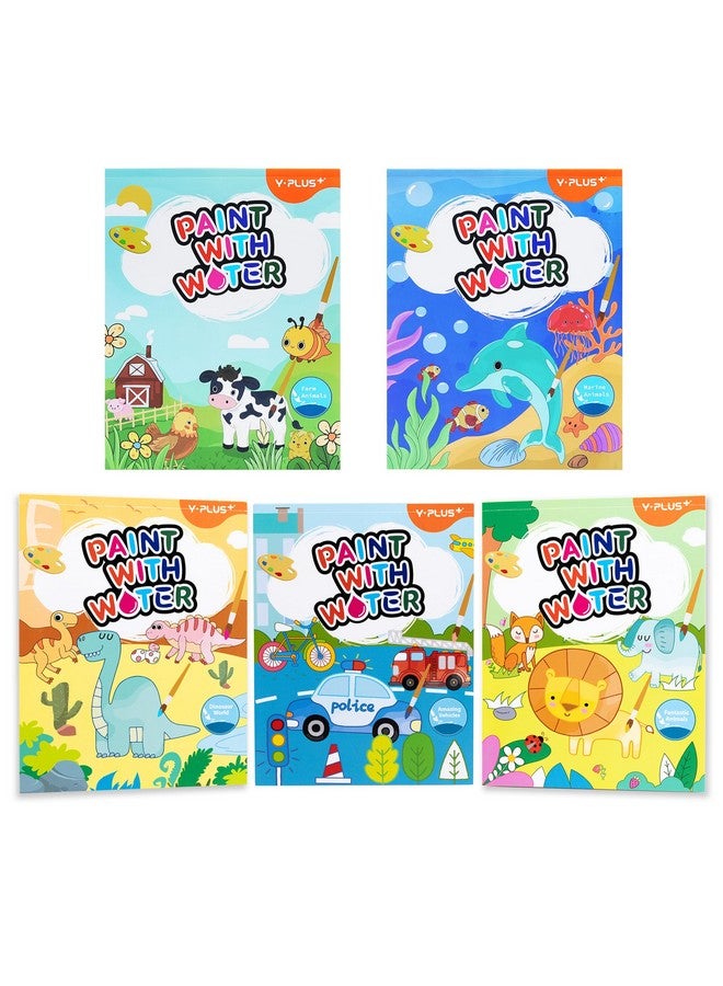 YPLUS Paint with Water Books for Toddlers, Art Craft Toys Watercolor Painting Paper for Kids Gift for Drawing with Brush - 5 Themes - Image 1