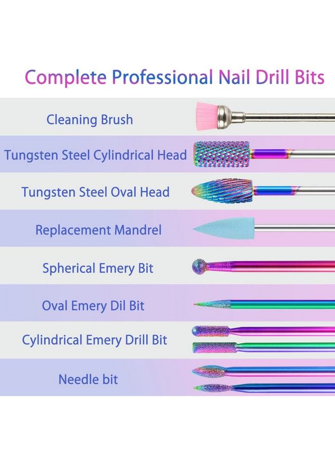 BQAN Nail Drill Bits 10Pcs 332 Inch Tungsten Carbide Drill Bit Set With 75Pcs File Sanding Bands (80120180 Grits) Professional Drill Bits Set For Acrylic Gel Nails Manicure Pedicure - Image 4