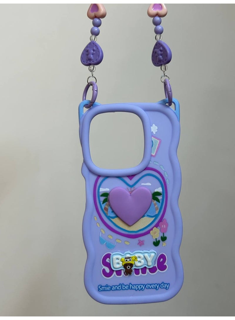 A new cartoon-style back cover in the shape of a heart with the word "BABY" on it, compatible with the Oppo Reno 14F phone. - Image 2