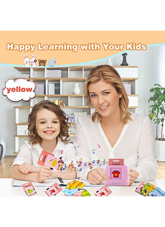 Eleish Talking Flash Cards Learning Toys for Toddlers 1-6 Year Old,British English, 224 Words, Audible Educational Toys, Preschool Learning Resource Electronic Interactive Toy Birthday Gifts for Kids-Pink  - Image 5
