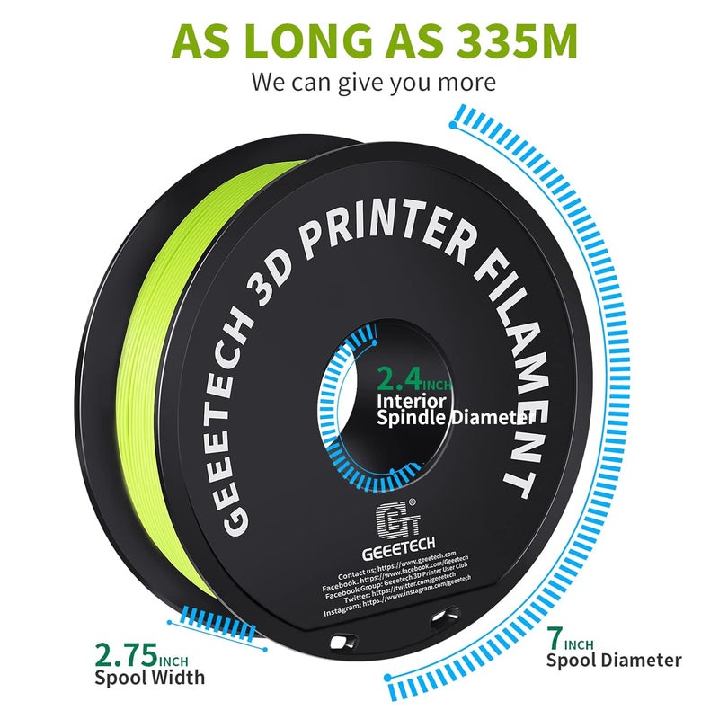 Geeetech 1.75mm PLA 3D Printer Filament, 1kg Spool (2.2lbs), Upgrade Tidy Winding Tangle-Free, Dimensional Accuracy +/- 0.03mm, Apple Green - Image 5