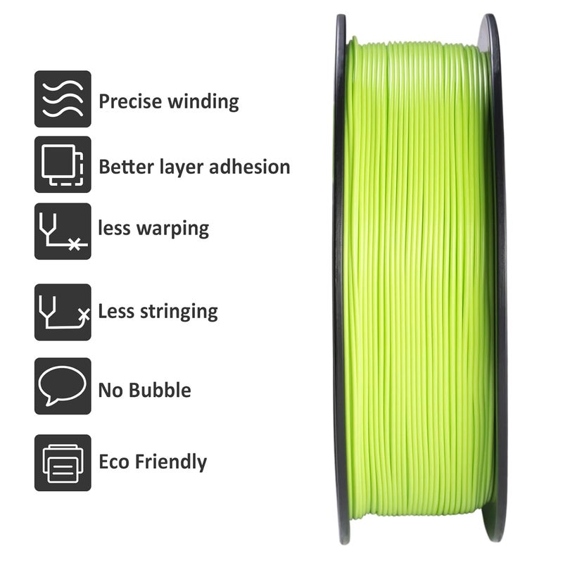 Geeetech 1.75mm PLA 3D Printer Filament, 1kg Spool (2.2lbs), Upgrade Tidy Winding Tangle-Free, Dimensional Accuracy +/- 0.03mm, Apple Green - Image 4