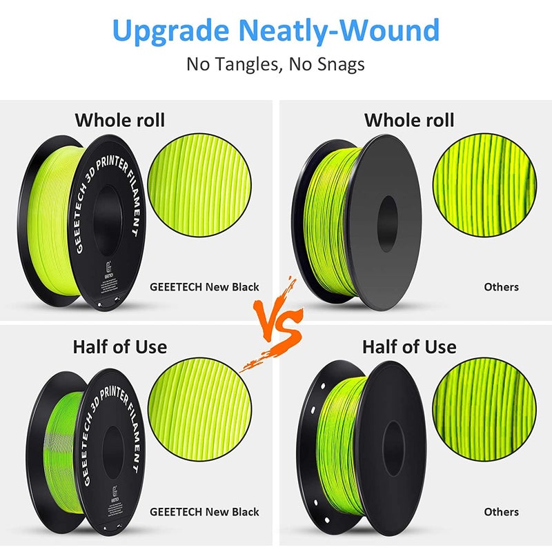 Geeetech 1.75mm PLA 3D Printer Filament, 1kg Spool (2.2lbs), Upgrade Tidy Winding Tangle-Free, Dimensional Accuracy +/- 0.03mm, Apple Green - Image 3