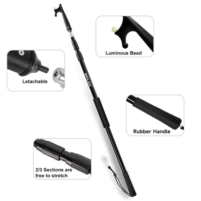 SAN LIKE Telescopic Boat Hook - Floating & Durable & Rust-Resistant with Luminous Bead Extends from 4.51Ft to 10.87Ft - Image 2