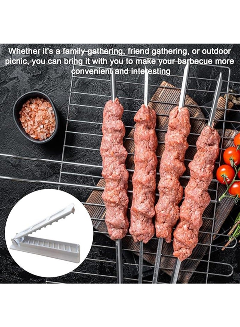 أبوستيم مكبس كباب مكون من قطعتين، أداة شواء متعددة الوظائف للمأكولات البحرية واللحوم والدجاج ولحم الضأن (أبيض) - Image 4