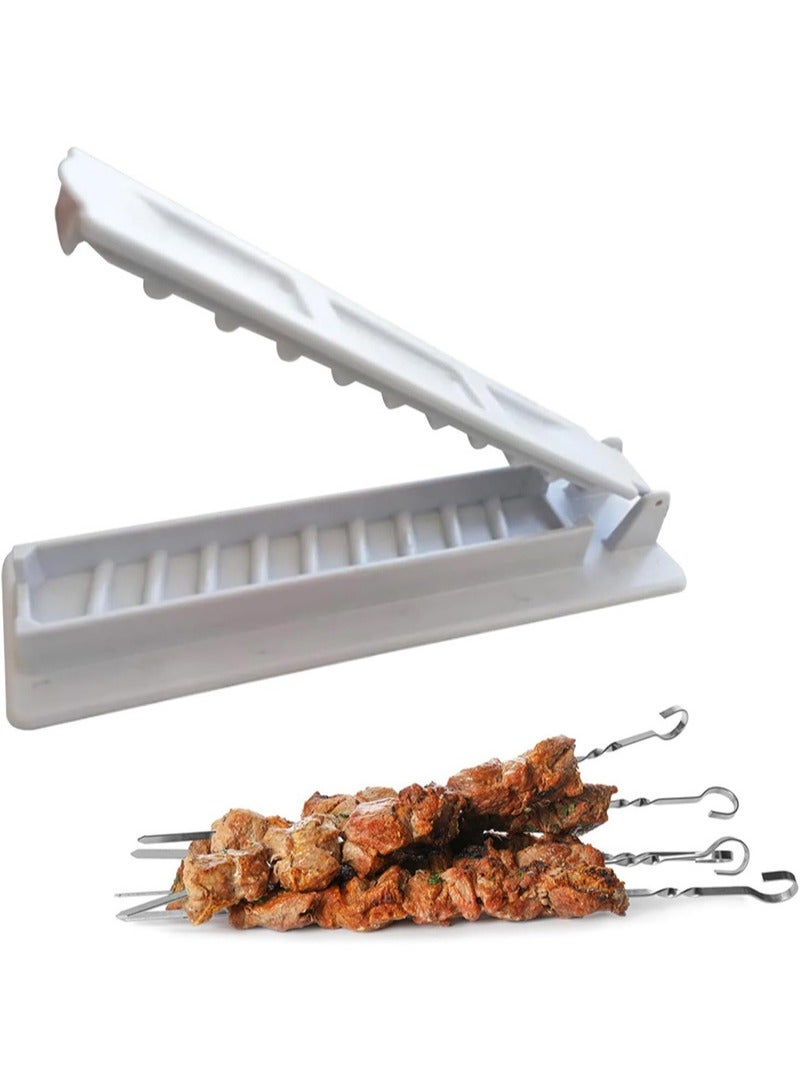 أبوستيم مكبس كباب مكون من قطعتين، أداة شواء متعددة الوظائف للمأكولات البحرية واللحوم والدجاج ولحم الضأن (أبيض) - Image 5
