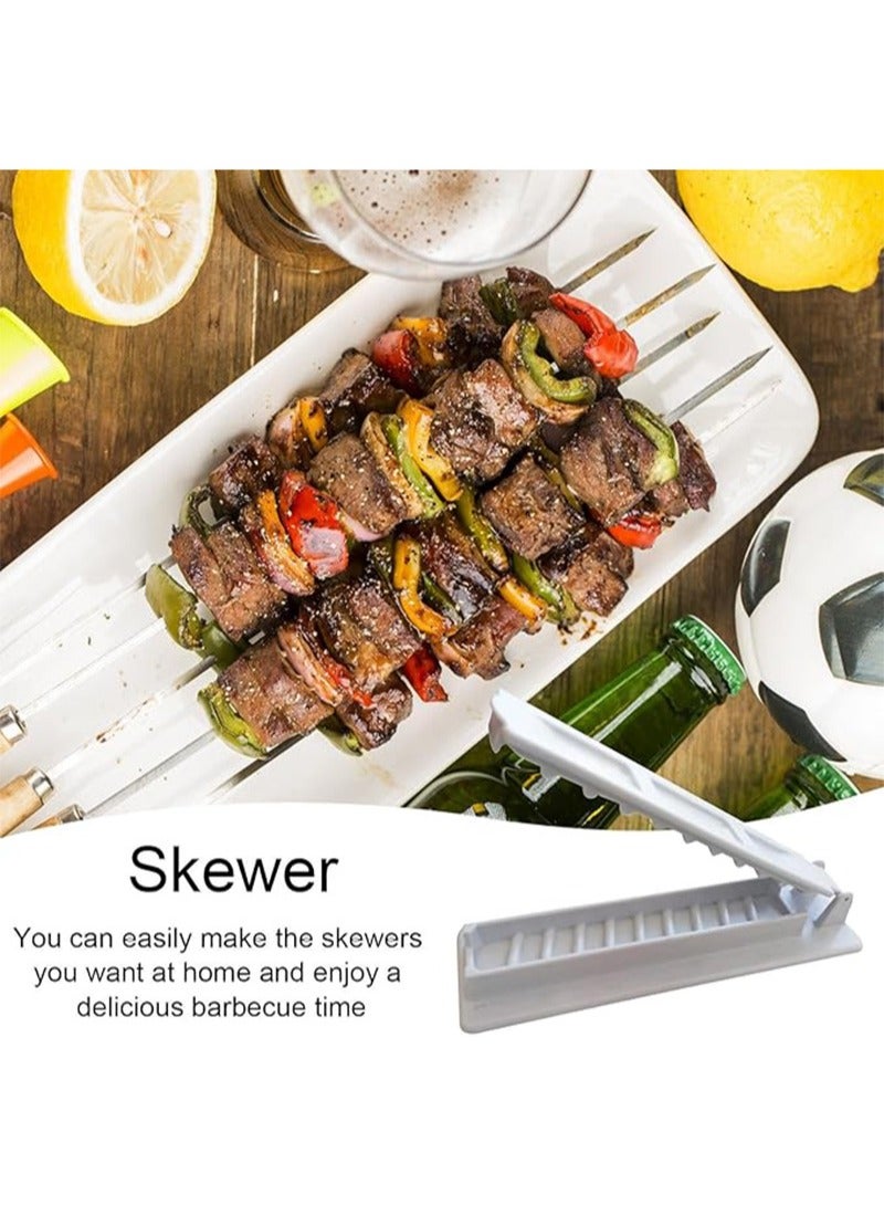أبوستيم مكبس كباب مكون من قطعتين، أداة شواء متعددة الوظائف للمأكولات البحرية واللحوم والدجاج ولحم الضأن (أبيض) - Image 3