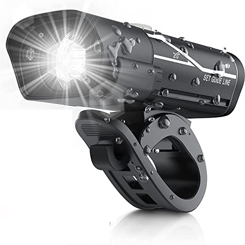 Linist USB Rechargeable Bicycle Light Super Bright Bicycle Headlight Waterproof Front Cycle Lights for Cycling, Mountain or Road Bike,Black - Image 1