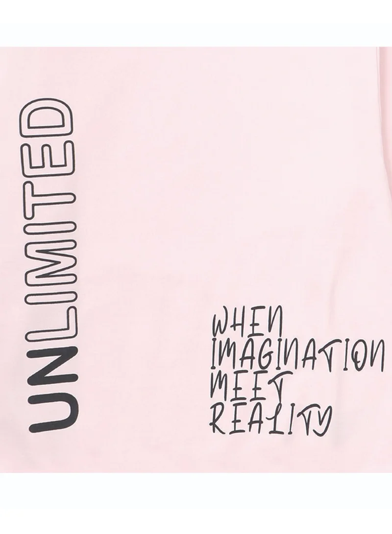 URBASY Urbasy Kids/Teena 100% Cotton Sweatshirt with Joggers Set - PINK