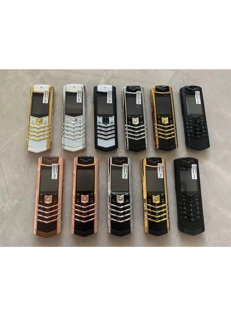 Hope - Luxury Vertue Mini Phone V10 - Elegant Dialer Keypad Cell Phone for Seniors, GSM Compatible, Stylish Leather Back Cover - Golden - Image 1