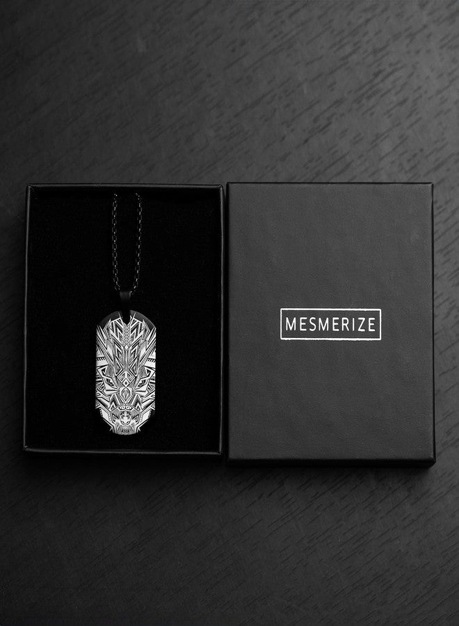 Mesmerize Designer Men�s Military Army Dog Tag Stainless Steel Necklaces | Electro Pulse, Van Gogh, Classic Camo, Cyber Camo, Damascus Designs (Tribal Dragon) - Image 3