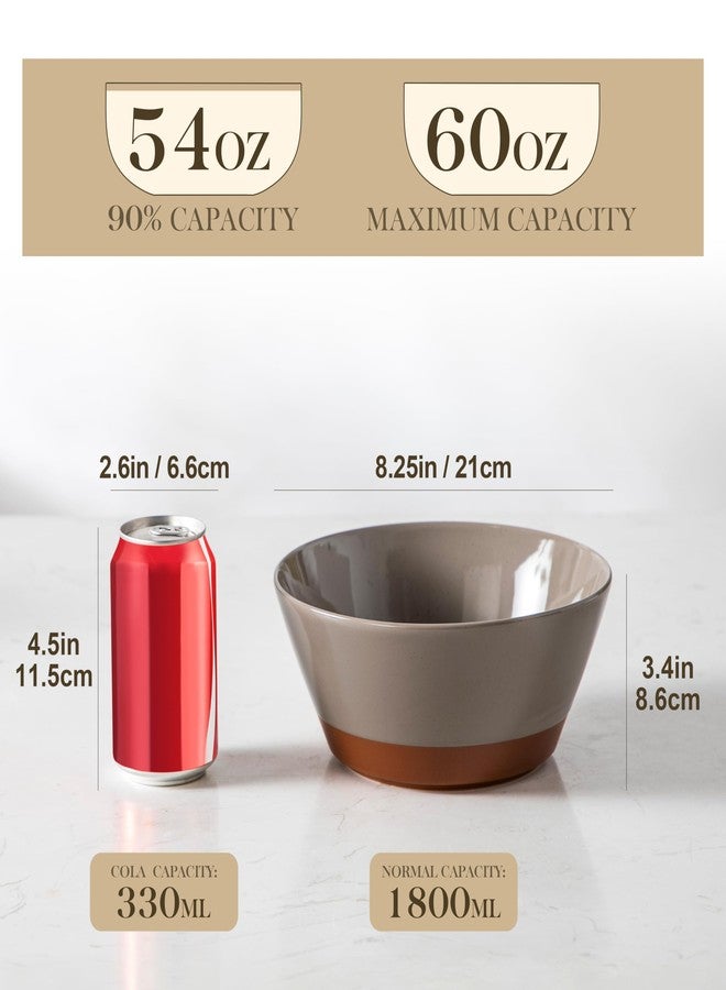 MALACASA Soup Bowls, 60oz Ceramic Ramen Bowls, Bowls Set of 4 - Image 2