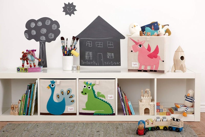3 sprouts (Unicorn) - 3 Sprouts Cube Storage Box - Organiser Container for Kids & Toddlers, Unicorn - Image 4