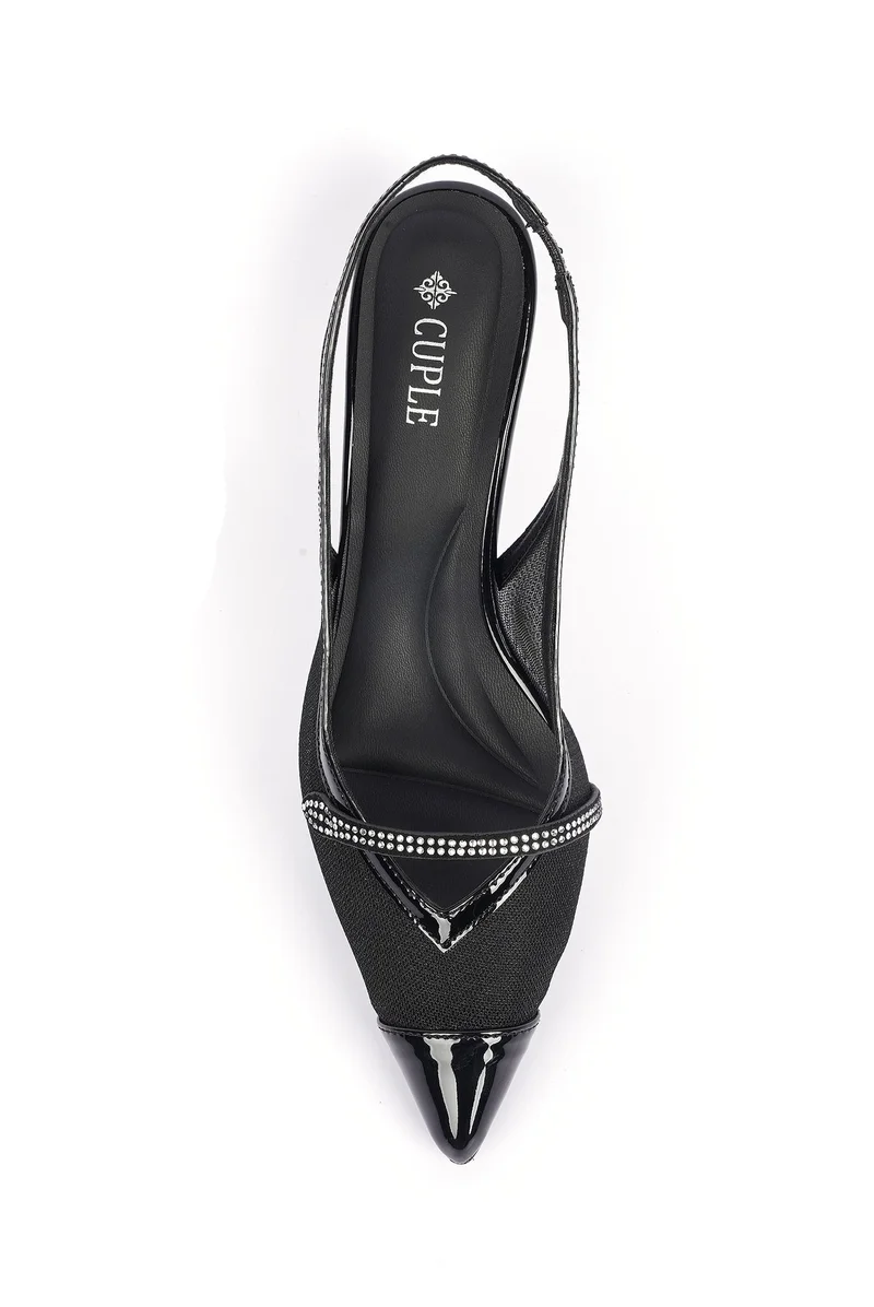 كابلي حذاء نسائي بكعب مدبب