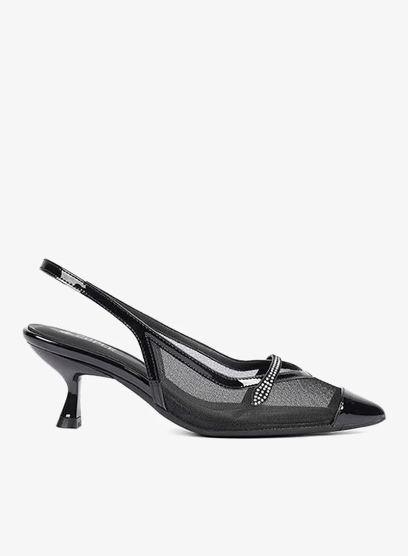 كابلي حذاء نسائي بكعب مدبب