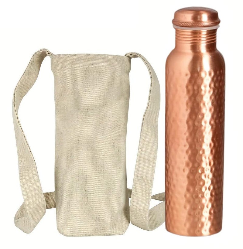 BOLD & DIVINE Premium 32oz Pure Copper Hammered Water Bottle for Drinking - Ayurvedic Health Benefits - Handcrafted Copper Water Vessel - Leak-Proof Design, Rust-Free - Eco-Friendly Choice - Image 4