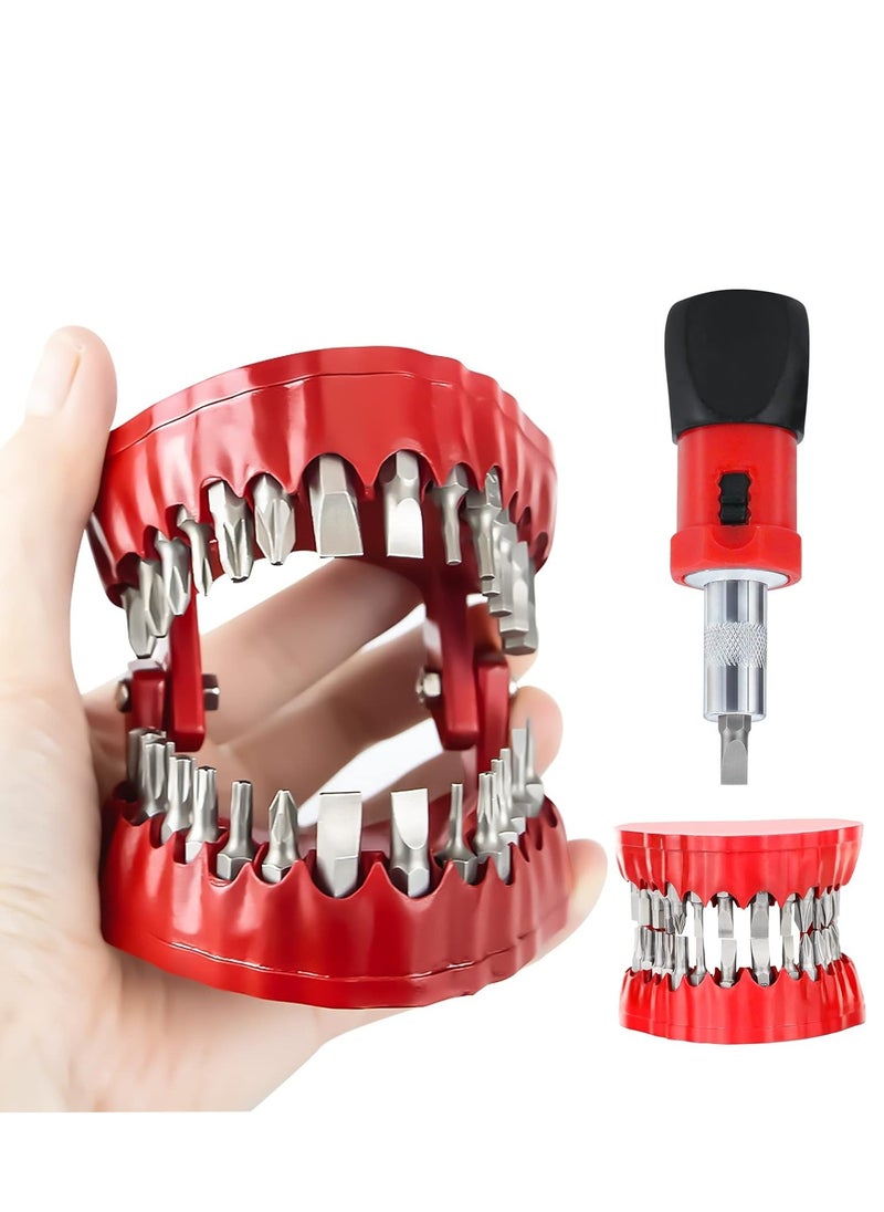 KASTWAVE Screwdriver Bit Organizing Holder Set, Upgrade Bit Holder,  Magnetic Denture Drill Bit Holder with 28 Drill Bits |Fits 1/16"-1/4" Hex Bit and Drive Bit Adapter  - Image 1