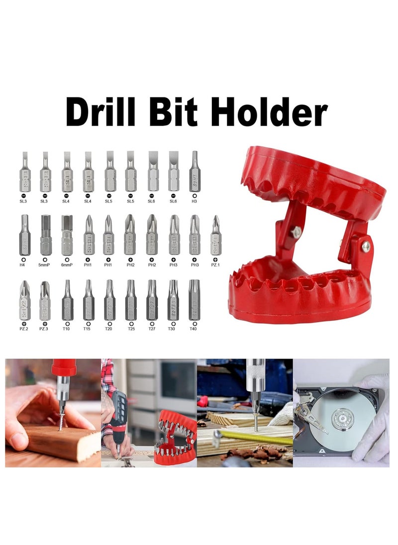 KASTWAVE Screwdriver Bit Organizing Holder Set, Upgrade Bit Holder,  Magnetic Denture Drill Bit Holder with 28 Drill Bits |Fits 1/16"-1/4" Hex Bit and Drive Bit Adapter  - Image 3