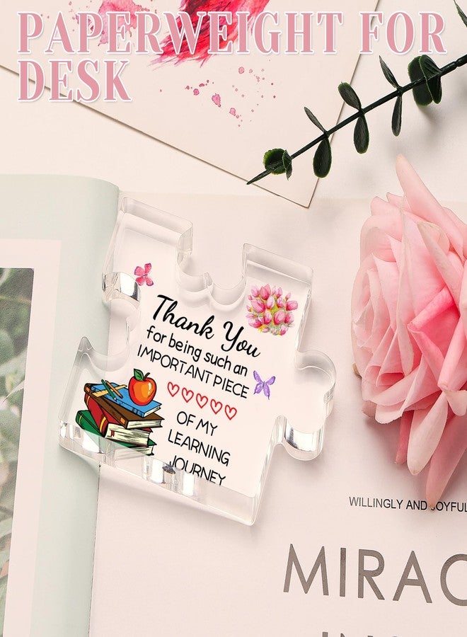 Funnli Teacher Gifts, Back to School Teacher Gifts, Teacher Appreciation Gifts Acrylic Plaque, Thank You Graduation Valentines Day Christmas Gifts for Women Teacher Classmate Study Partner Roommate - Image 4