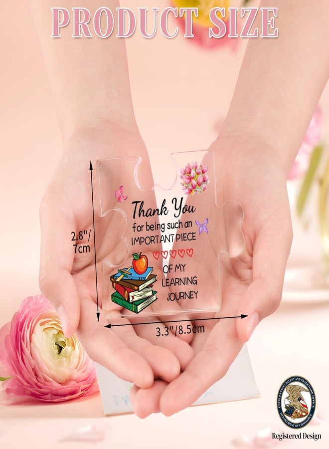 Funnli Teacher Gifts, Back to School Teacher Gifts, Teacher Appreciation Gifts Acrylic Plaque, Thank You Graduation Valentines Day Christmas Gifts for Women Teacher Classmate Study Partner Roommate - Image 3