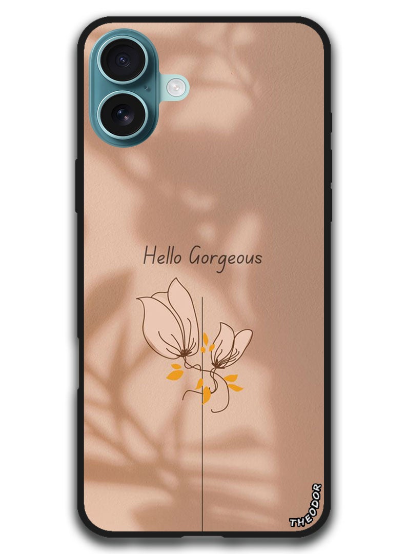 Theodor Protective Case Anti Scratch Shock Proof Bumper Cover For iPhone 16 (6.1)-inch Hello Gorgeous - Image 1