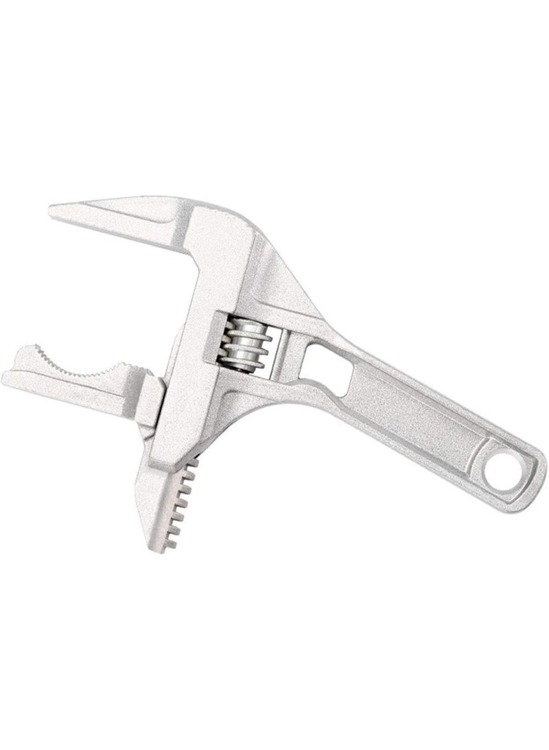 GGOOT Hardware Tool Multi-function Handle Universal Wrench Large Opening Bathroom Wrench Screw Key Nut Wrench Adjustable Aluminum Alloy Repair Tool (Color : Silver)  - Image 1