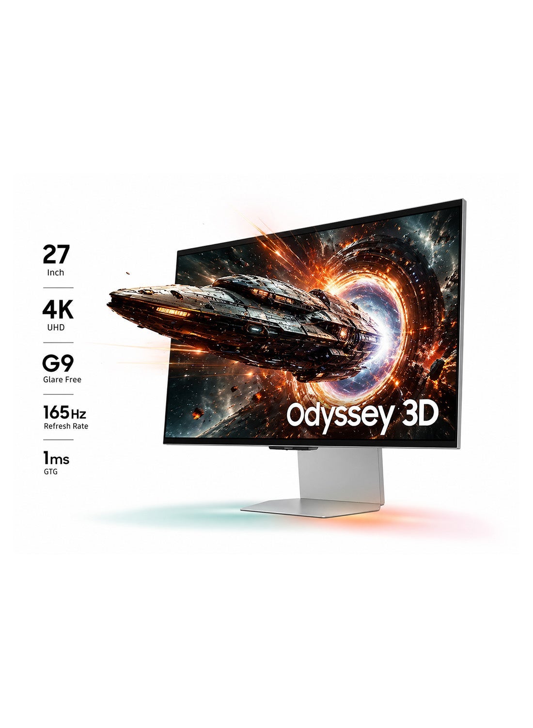 27 Inch Odyssey 3D 4K G9 165Hz 1ms Gaming Monitor, Odyssey 3D Hub (AI 3D Video Coversion), Glass Free 3D, Spatial Audio, Edge Lighting, AMD FreeSync Premium, LS27FG900XMXUE