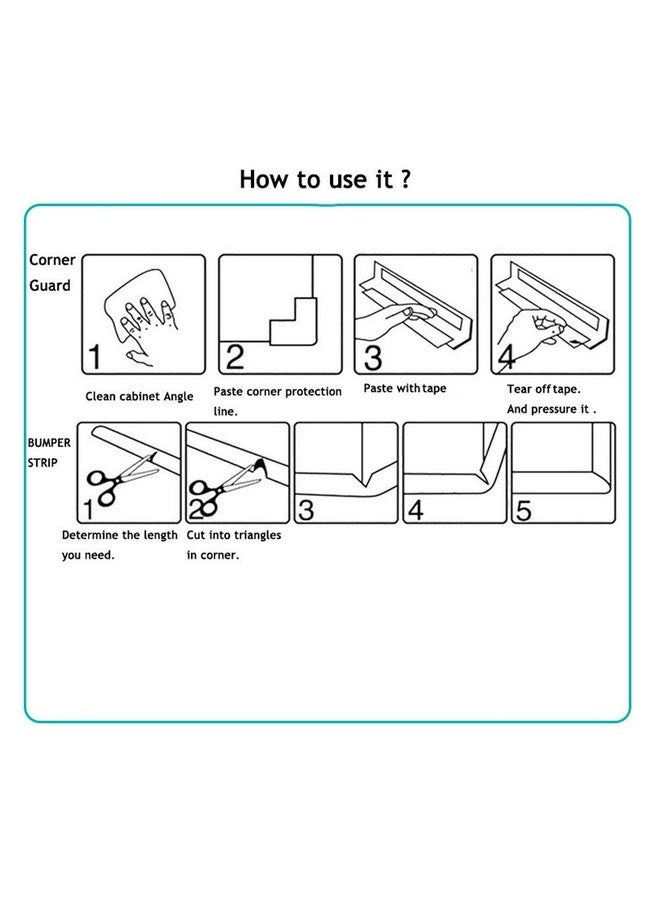 Dolphers Edge & Corner Guard For Baby Proofing | Child Safety Furniture Bumper | Table Protectors | Safe Edge & Corner Cushion (Extra Thick, 6.5 Ft (2 Meter) Edge + 4 Corners) - Image 4