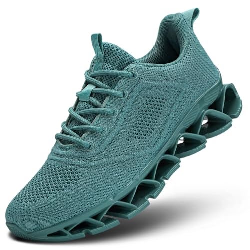 Kapsen Womens Walking Shoes Fashion Running Tennis Blade Sneakers Mesh Breathable Athletic Sport Gym Green US6 - Image 1