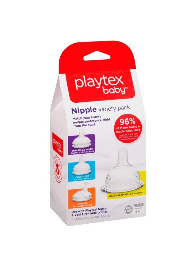 Playtex Nipple Variety Kit, Medium Flow, 4-Count - Image 2