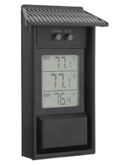 Digital Greenhouse Thermometer with Hook up ℃ or ℉ Display Maximum and Minimum Temperature Monitoring with memory function for Garden Greenhouse Indoor Room Home Refrigerator Greenhouse Black