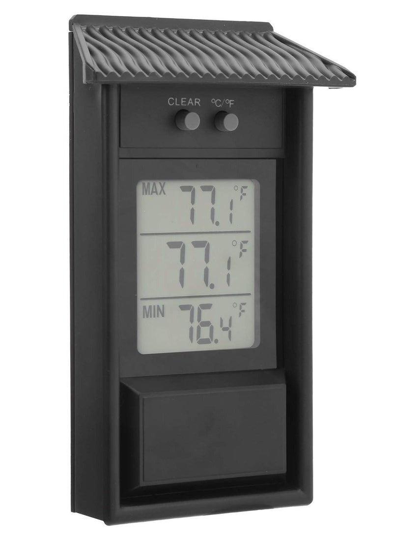 Generic - Digital Greenhouse Thermometer with Hook up ℃ or ℉ Display Maximum and Minimum Temperature Monitoring with memory function for Garden Greenhouse Indoor Room Home Refrigerator Greenhouse Black - Image 1