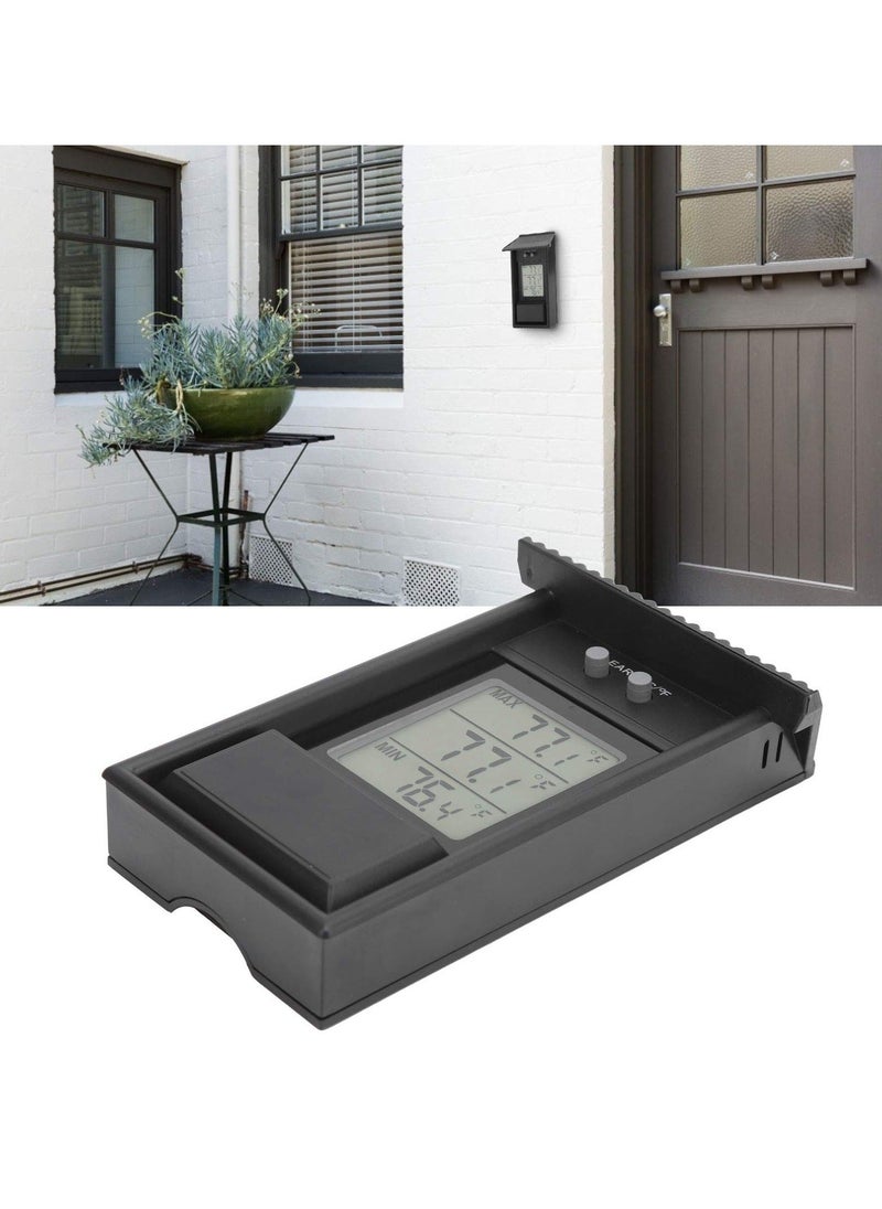 Generic - Digital Greenhouse Thermometer with Hook up ℃ or ℉ Display Maximum and Minimum Temperature Monitoring with memory function for Garden Greenhouse Indoor Room Home Refrigerator Greenhouse Black - Image 1
