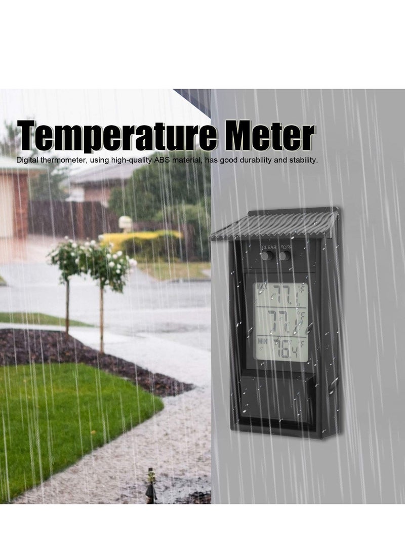Generic - Digital Greenhouse Thermometer with Hook up ℃ or ℉ Display Maximum and Minimum Temperature Monitoring with memory function for Garden Greenhouse Indoor Room Home Refrigerator Greenhouse Black - Image 1
