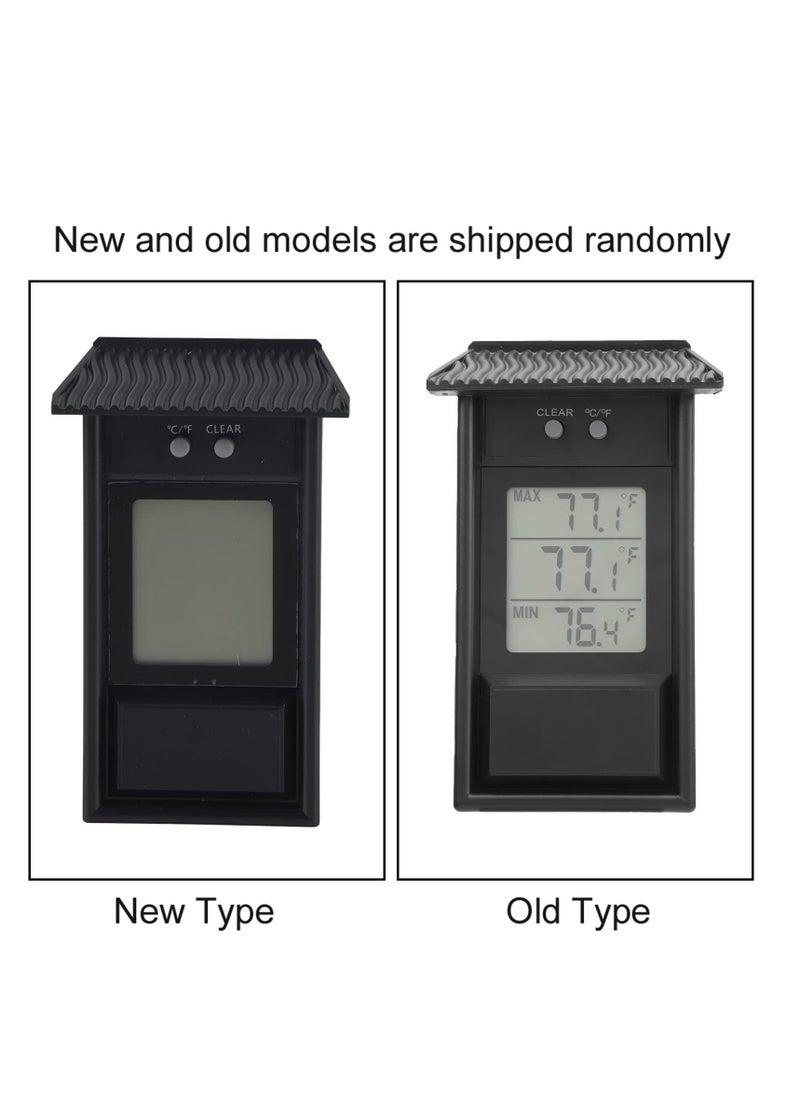 Generic - Digital Greenhouse Thermometer with Hook up ℃ or ℉ Display Maximum and Minimum Temperature Monitoring with memory function for Garden Greenhouse Indoor Room Home Refrigerator Greenhouse Black - Image 1