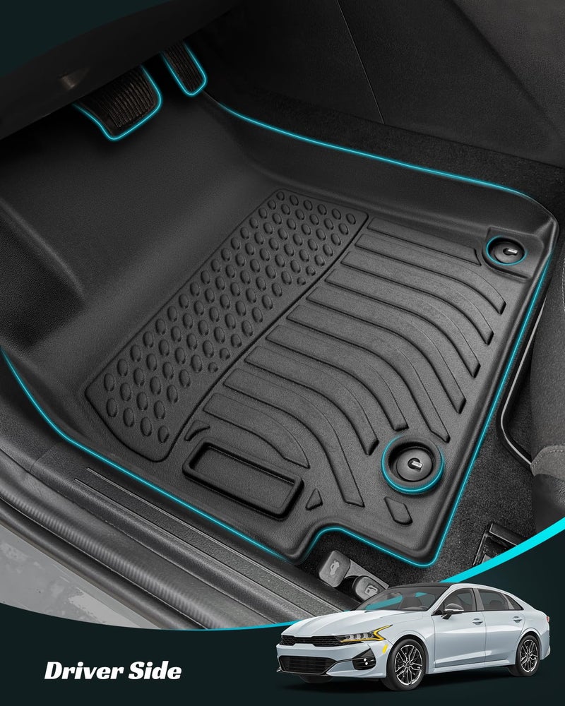 COTAZA for KIA K4 2025 2026 (Not Fit for Hatchback) Floor Mats Cargo Liner LX LXS EX GT-line Turbo All Weather Season Car Interior Soft Rubber Trunk Carpet Automotive Accessories Black 4PCS - Image 4