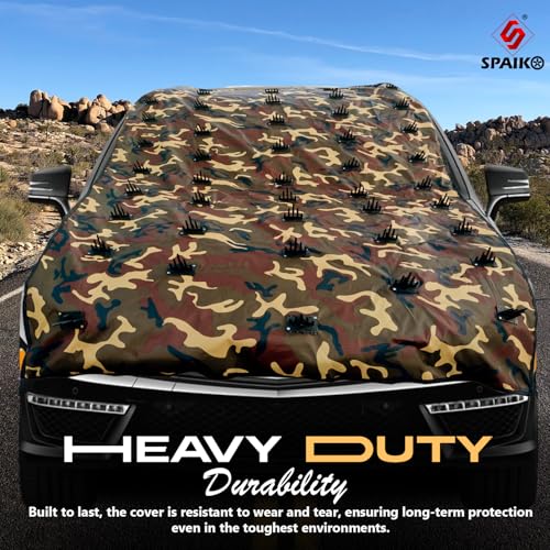 SPAIKO 14 FEET x 55 INCH Jungle Print Spikes Car Dog Protection Body Cover for Roof and Bonnet Attach Car Protection from Dogs, Monkeys & Stray Animals for Big Cars - Image 5