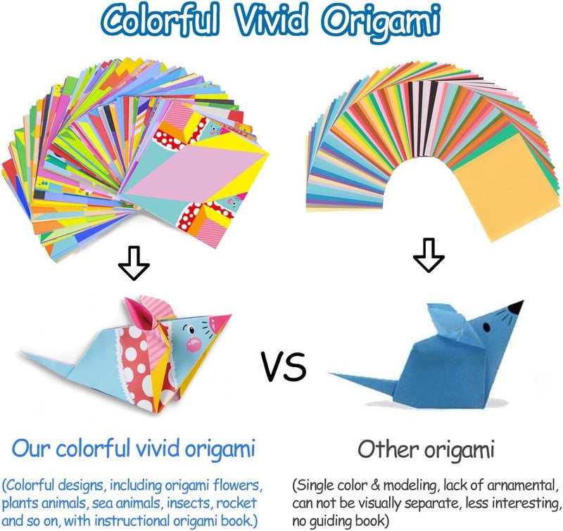 hapray Origami Kit for Kids Ages 5-8 8-12, with Guiding Book, 152 Paper with 72 Patterns, DIY Art and Craft Projects, Beginners Children's Day Gift Boy Girl - Image 3
