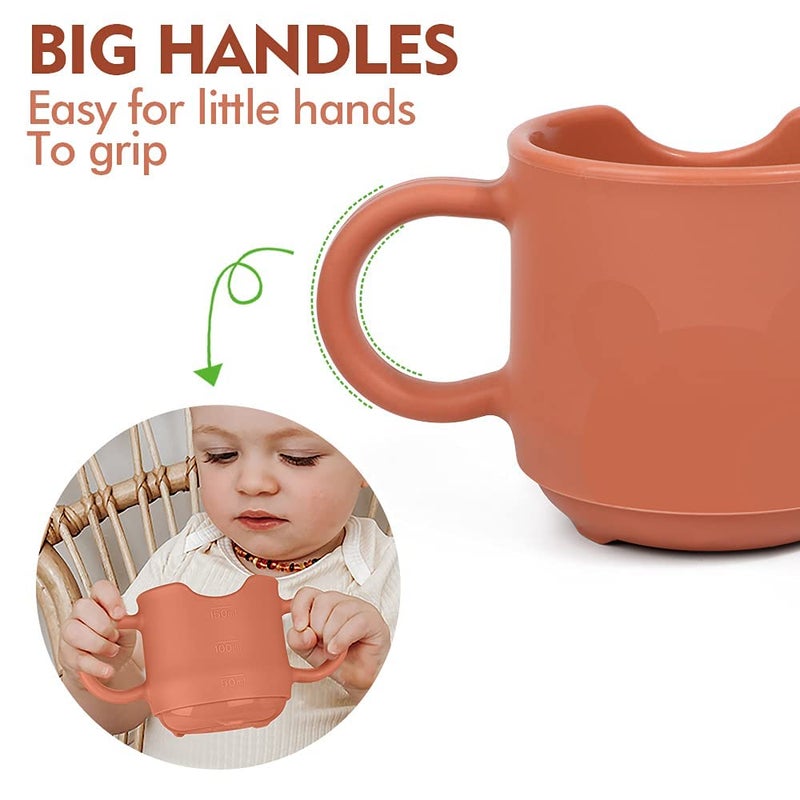 haakaa Silicone Baby Training Cup, Toddler Learning Open Cup for Baby 6 Months+, Drop-Proof BPA Free, 5 Ounce (Red) - Image 2