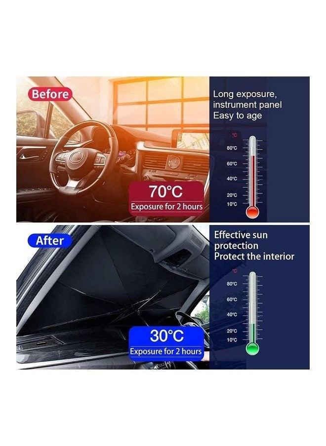 Windshield Sun Blocker for UV & Heat Protection, Easy to Install & Store, Universal Fit for Most Vehicles