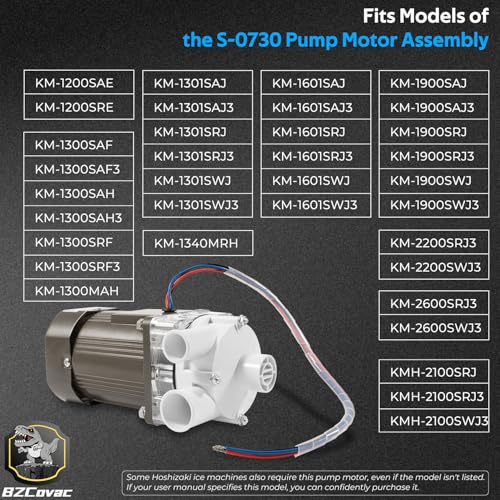 Bzcovac S0730 Water Pump for Hoshizaki Ice Machine Motor Pump Assembly with Cable and Plug Service Kit - Image 3