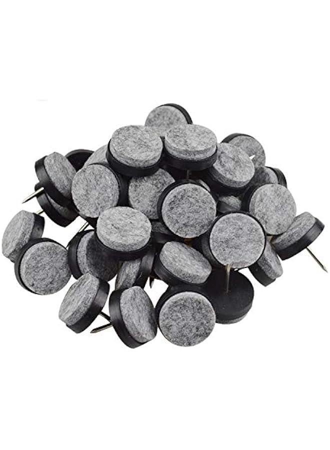 40pcs Round Heavy Duty Nail-on Felt Pad for Furniture Chair Table Leg Feet Floor Protectors Slide Smoothly (Black, Pad Diameter 28mm) - Image 1