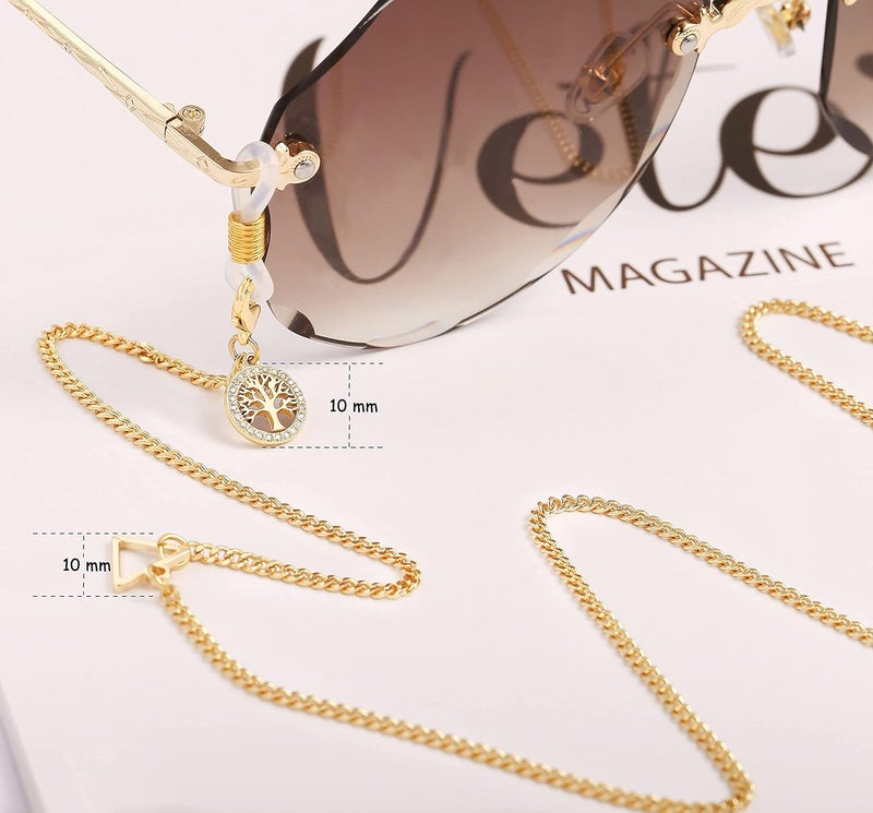 PEARLADA 18K Gold Eyeglass Chain Sunglasses Strap Holder Reading Glasses Retainer Gold Beaded Chain String Cord Lanyard - Image 4