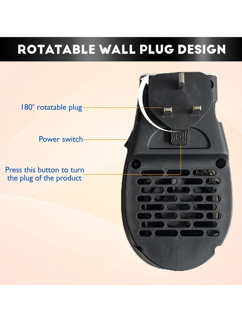 Captaintech Compact Electric Fan Heater 500W with Adjustable Thermostat Timer and LED Display for Quick Heating Low Noise Safe for Home and Office - Image 5