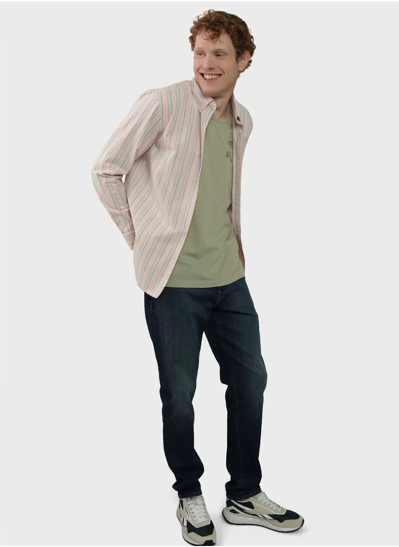 American Eagle Stripe Detail Classic Fit Shirt