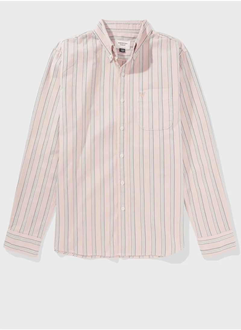 American Eagle Stripe Detail Classic Fit Shirt